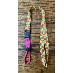 Peace Symbol and Flower Water Bottle Lanyard